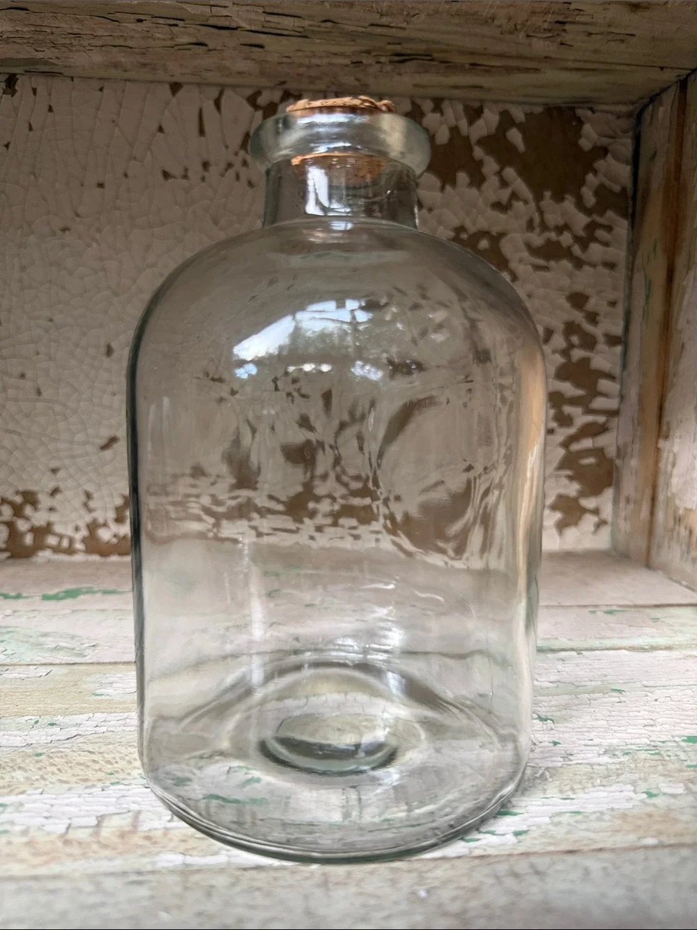 🌿Small Clear Glass Apothecary Jar with Cork Stopper - Home Accents